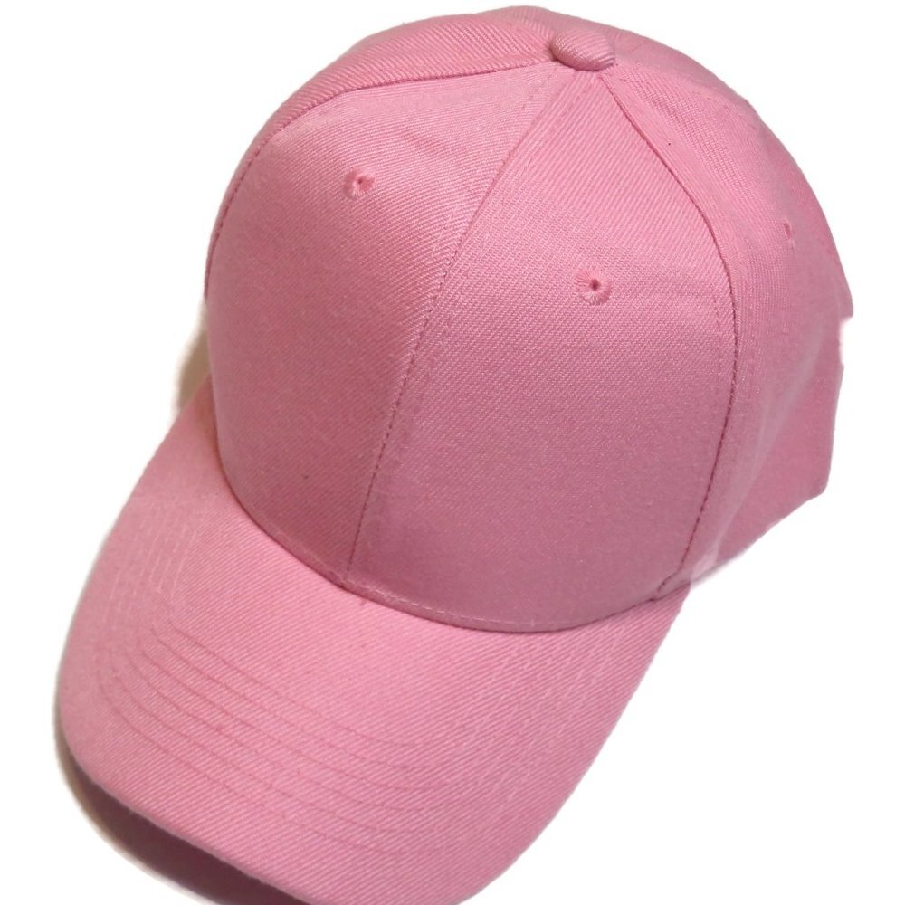Pink Baseball Hat Cap Wool Blend Adjustable Solid‎ Blank